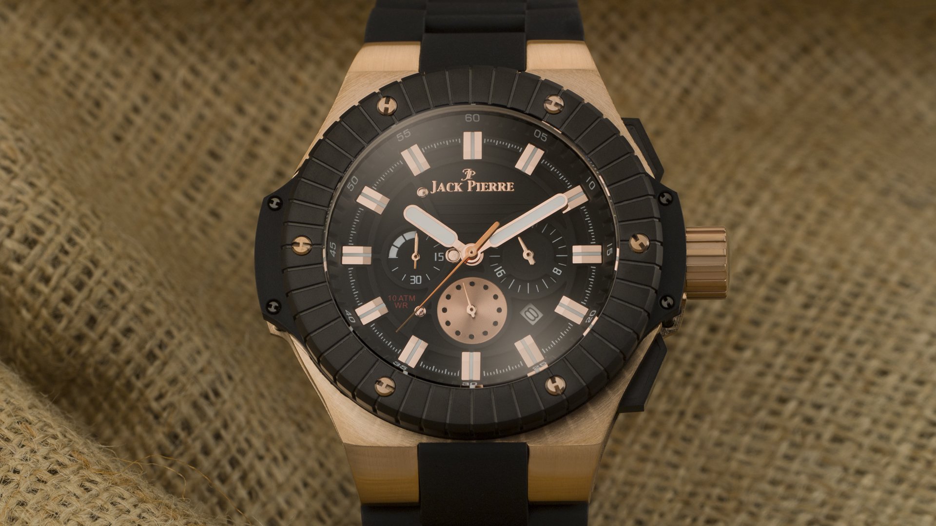 jack pierre horloge bronze noir tissu