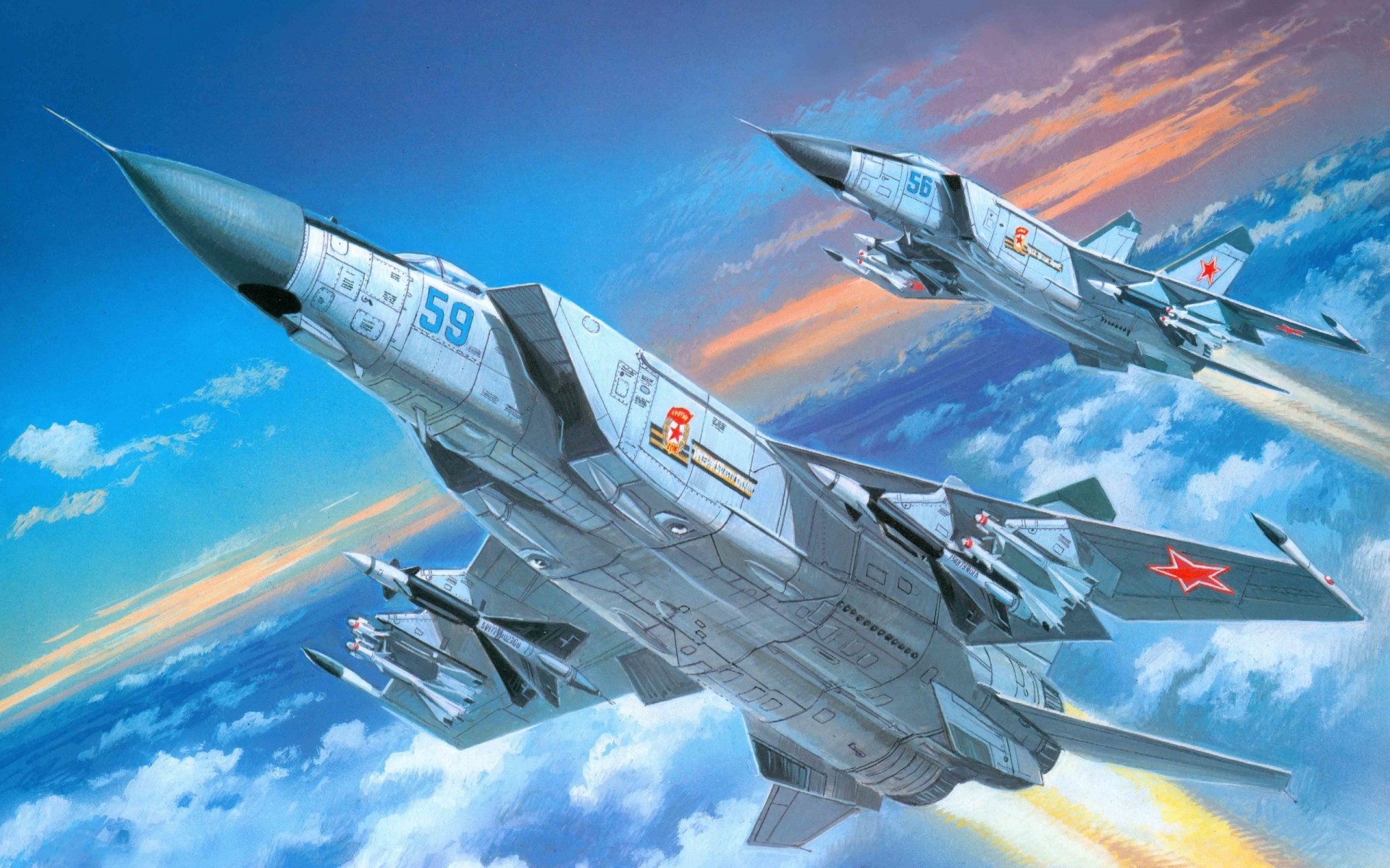 plane art supersonic mig-25 tp soviet