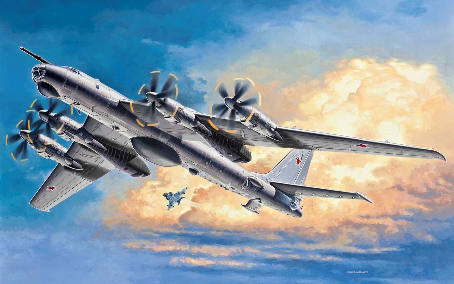 plane art tu-95ms bear turboprop soviet