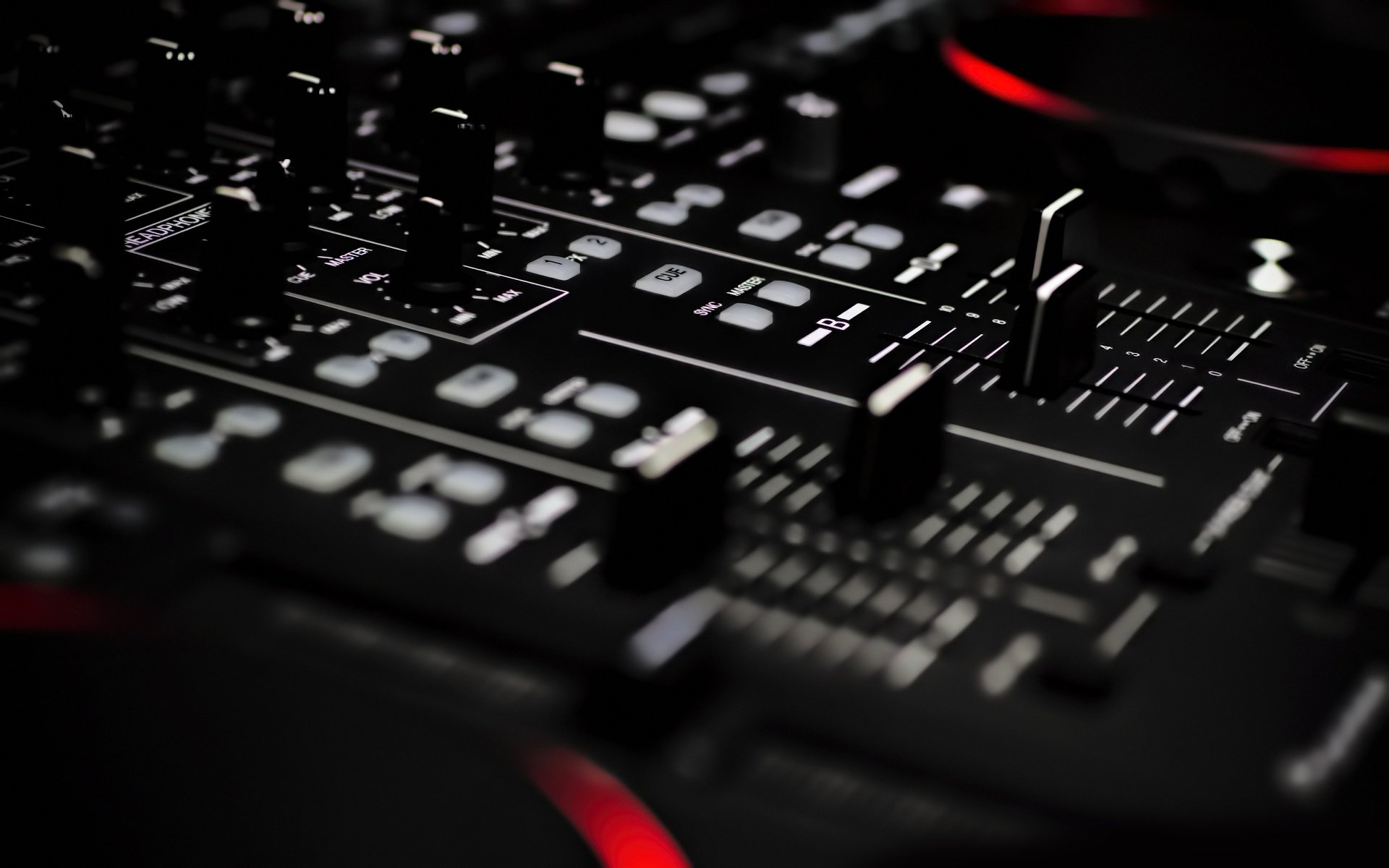 mixer dj remote close up dark background hi-tech