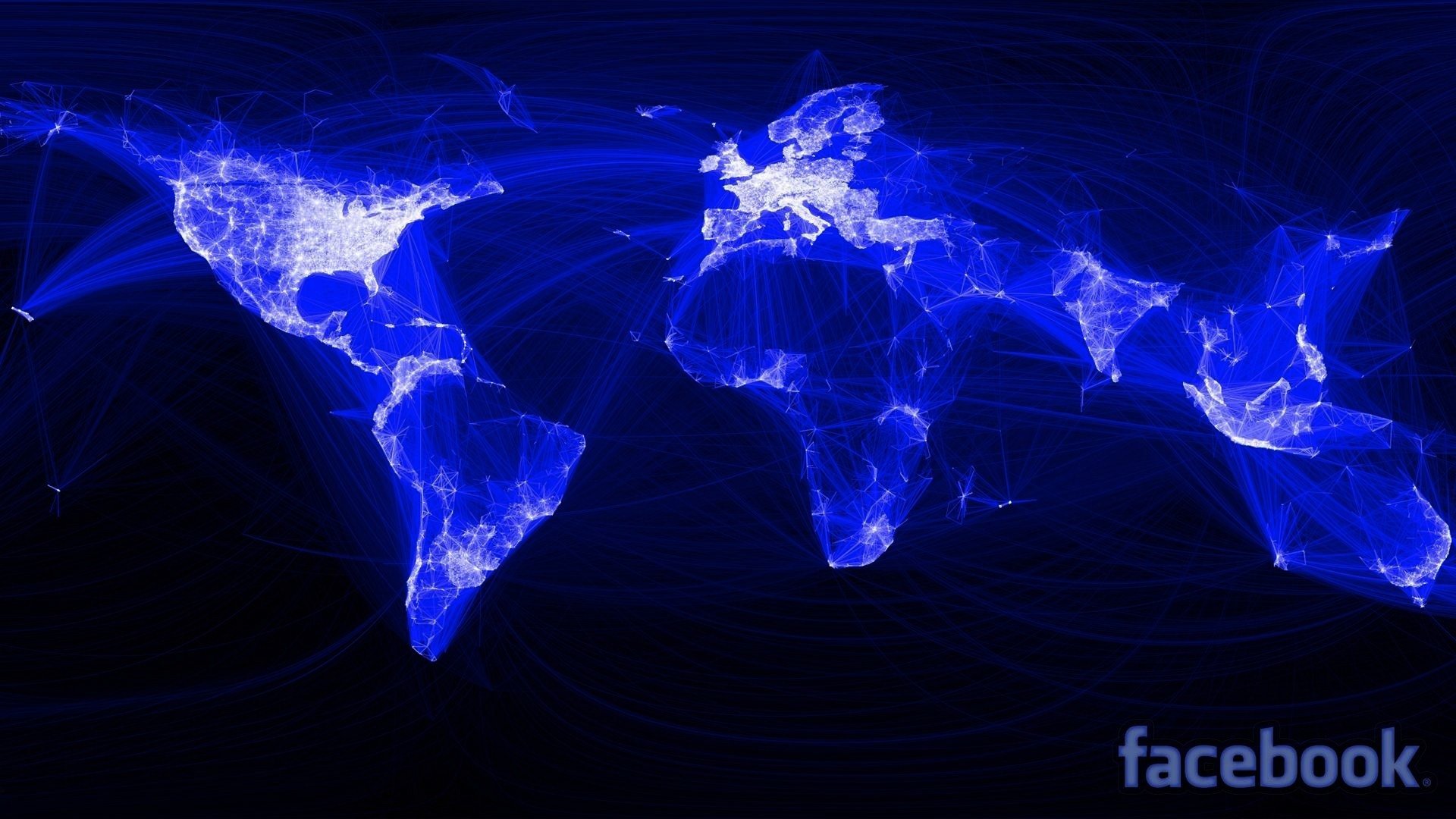 facebook sieć społeczna świat mapa połączenia