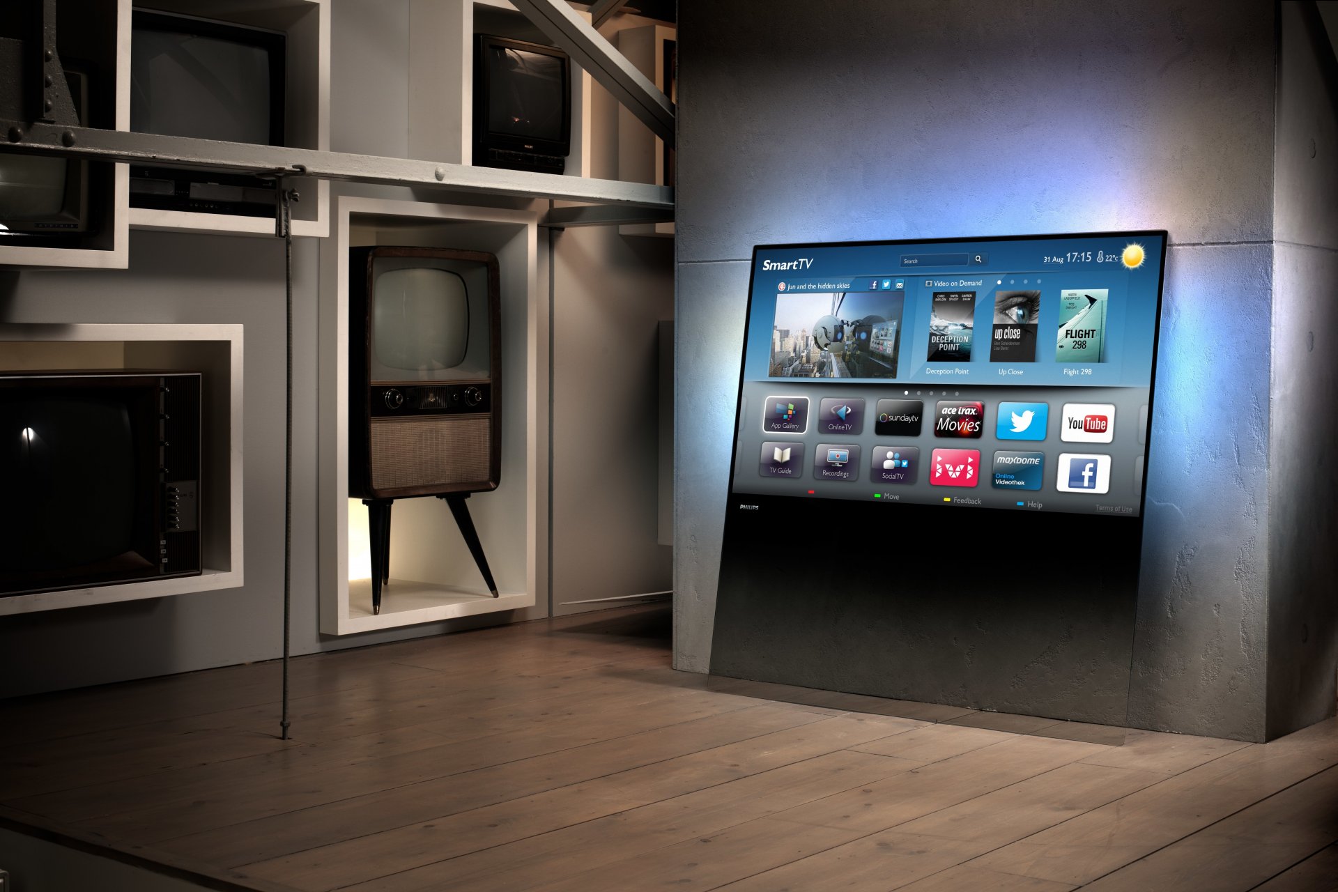 philips designline tv smart tv téléviseurs passé avenir intérieur