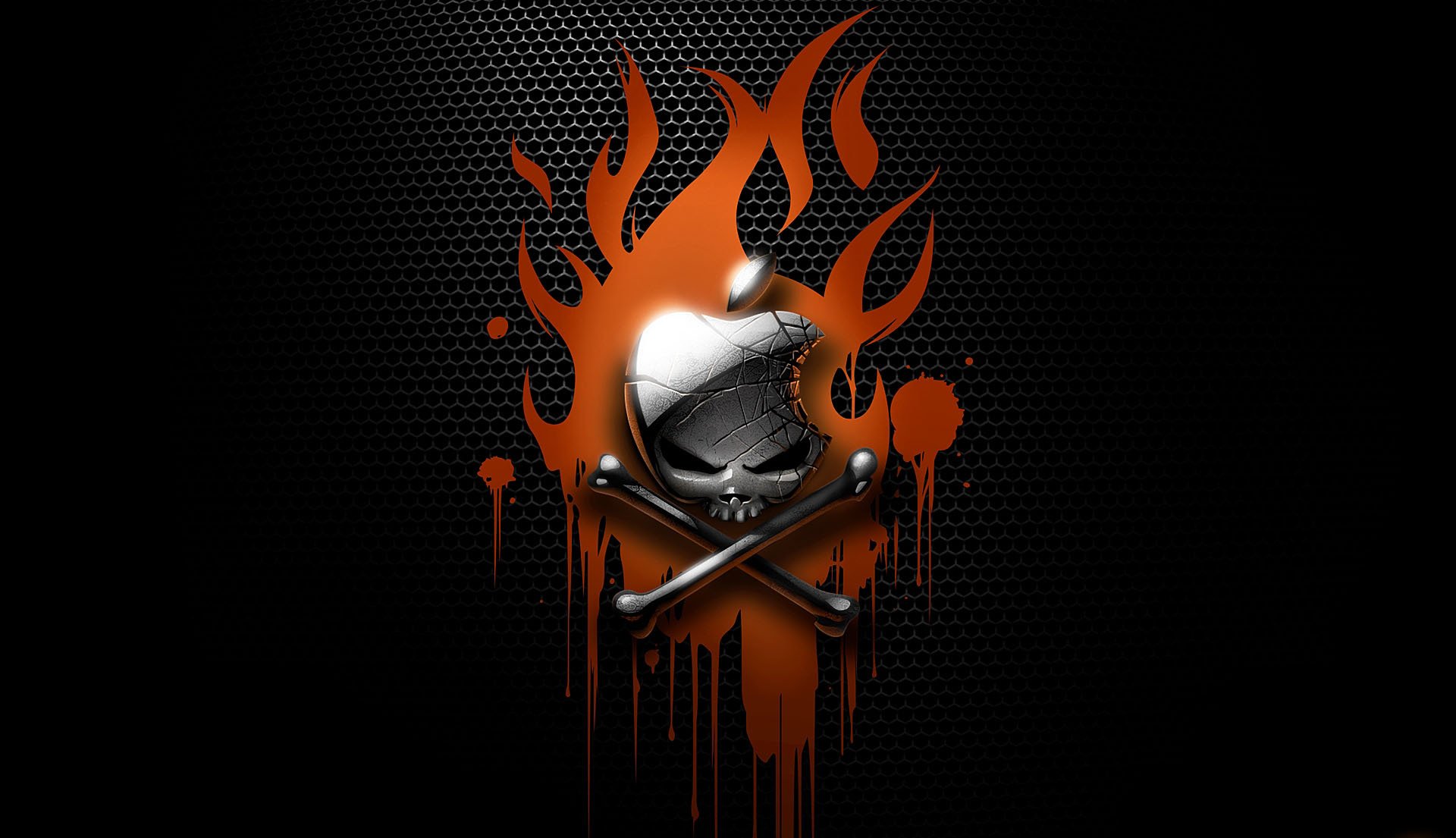 apple skull bone darkness wallpaper flame blood abstract