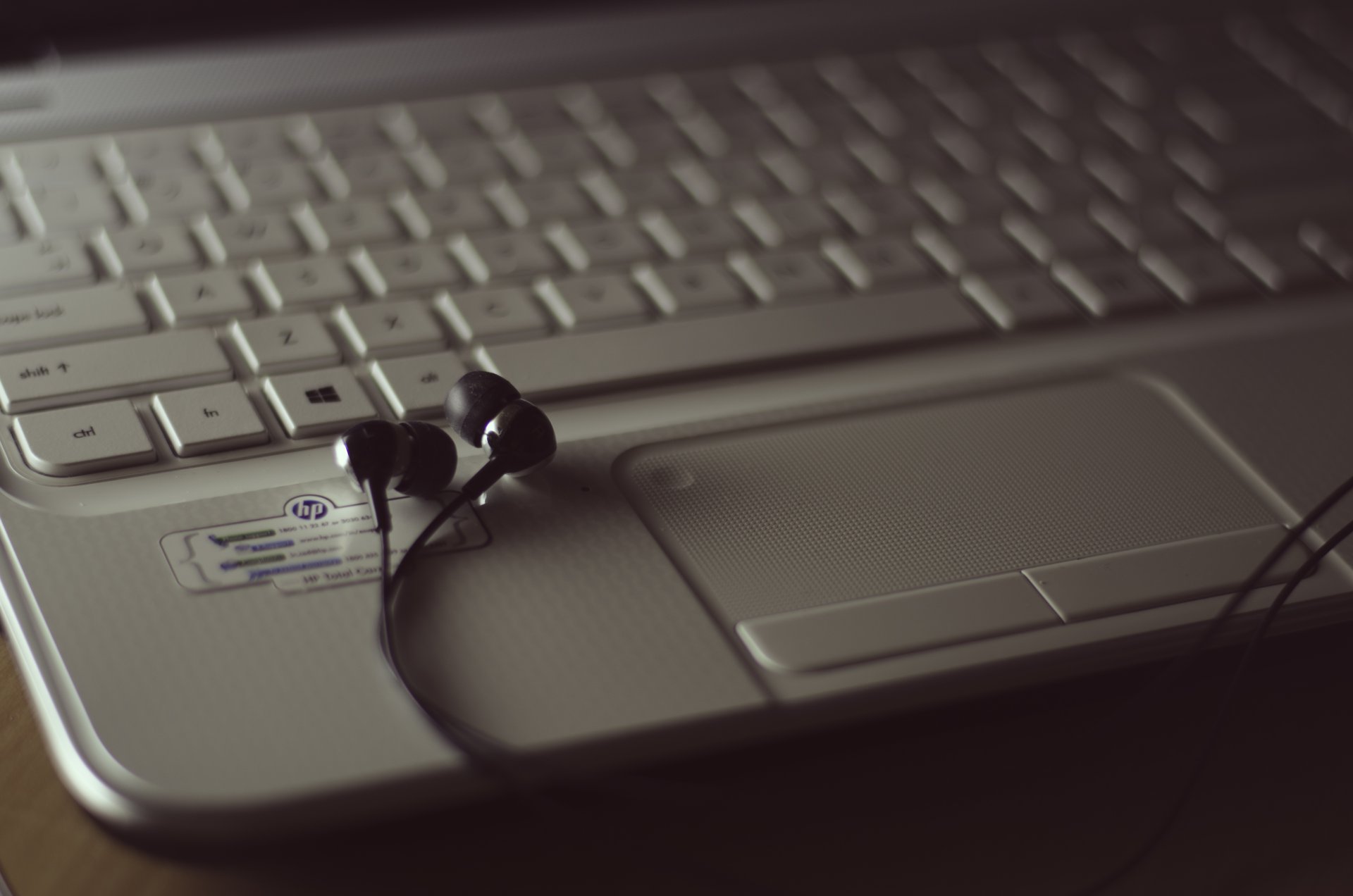 notebook headphones keyboard