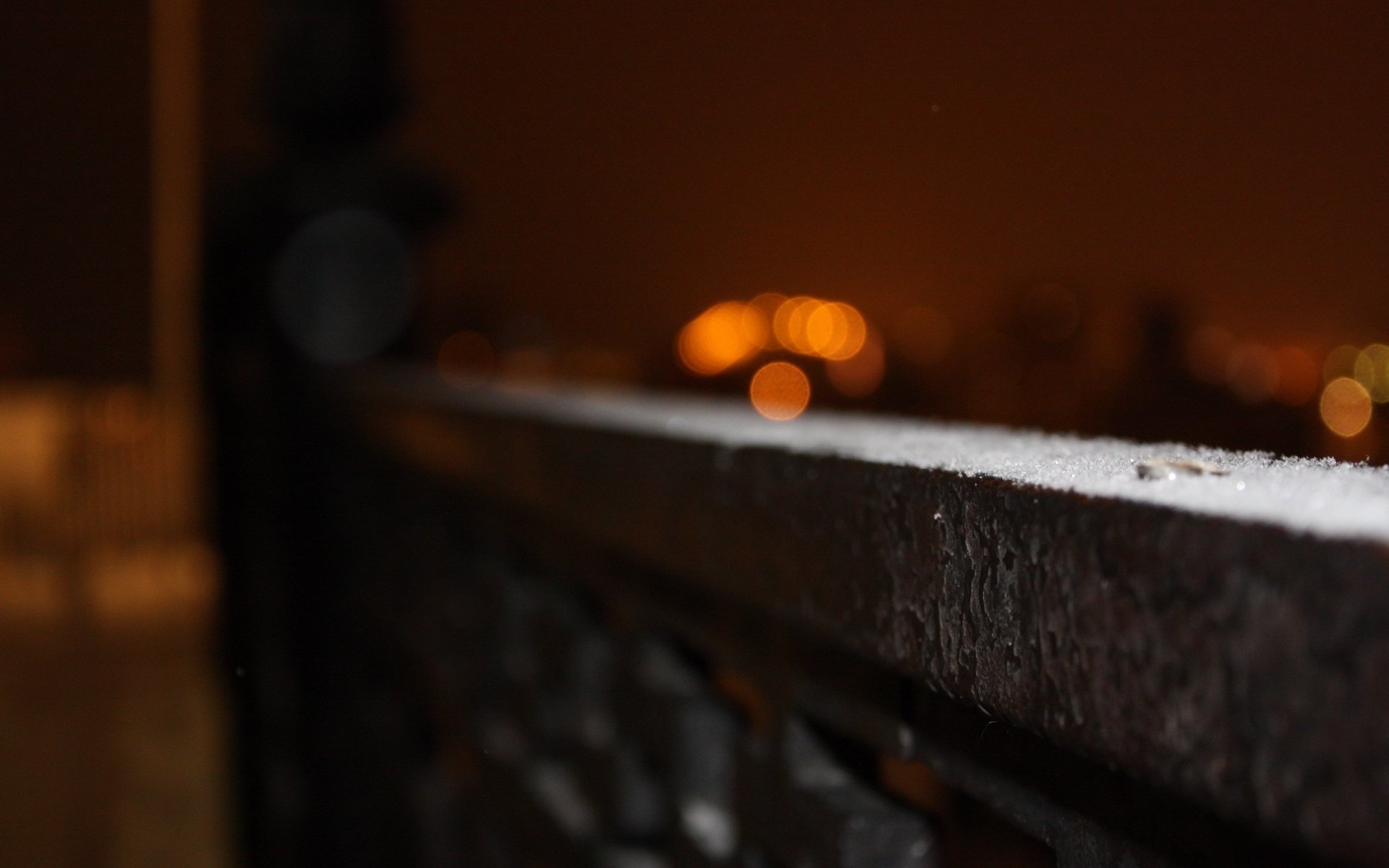 night lights along the wall macro