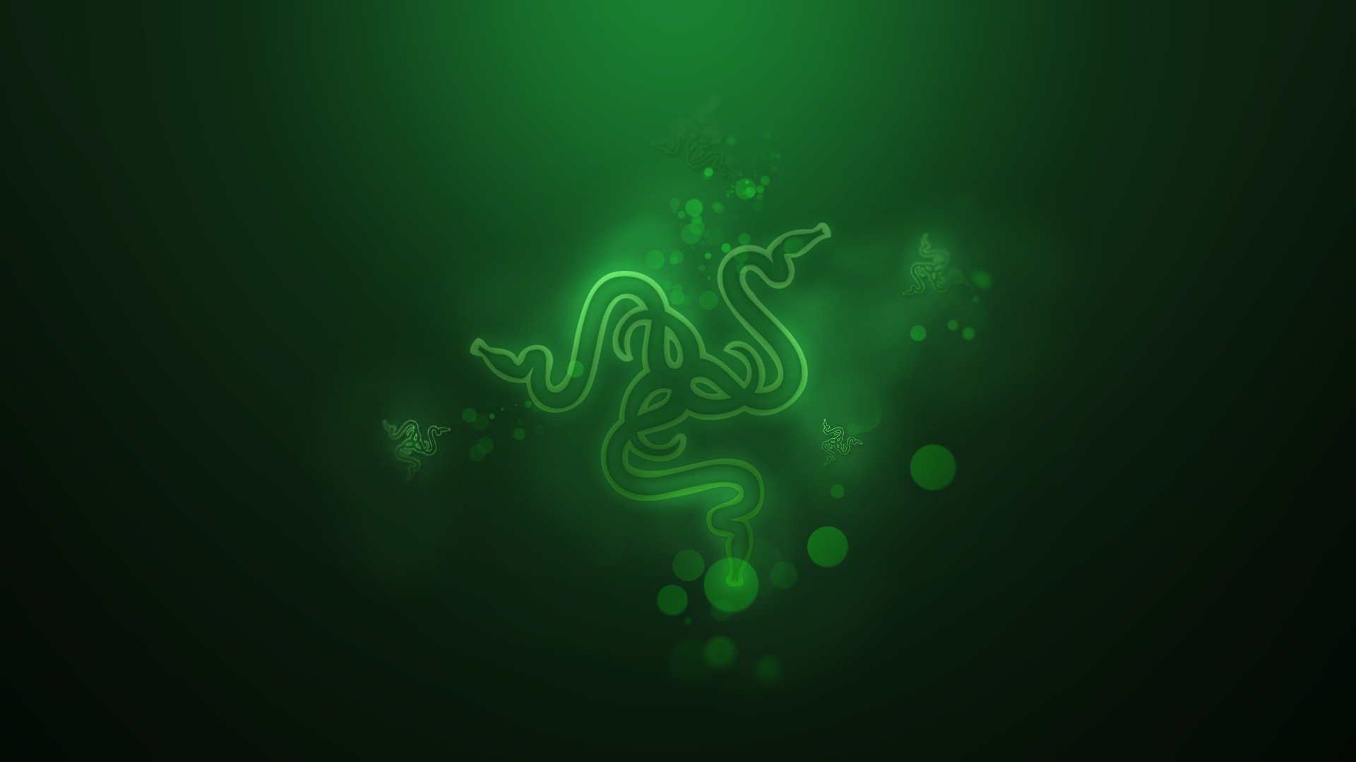 hi-tech razer logo desktop wallpaper green