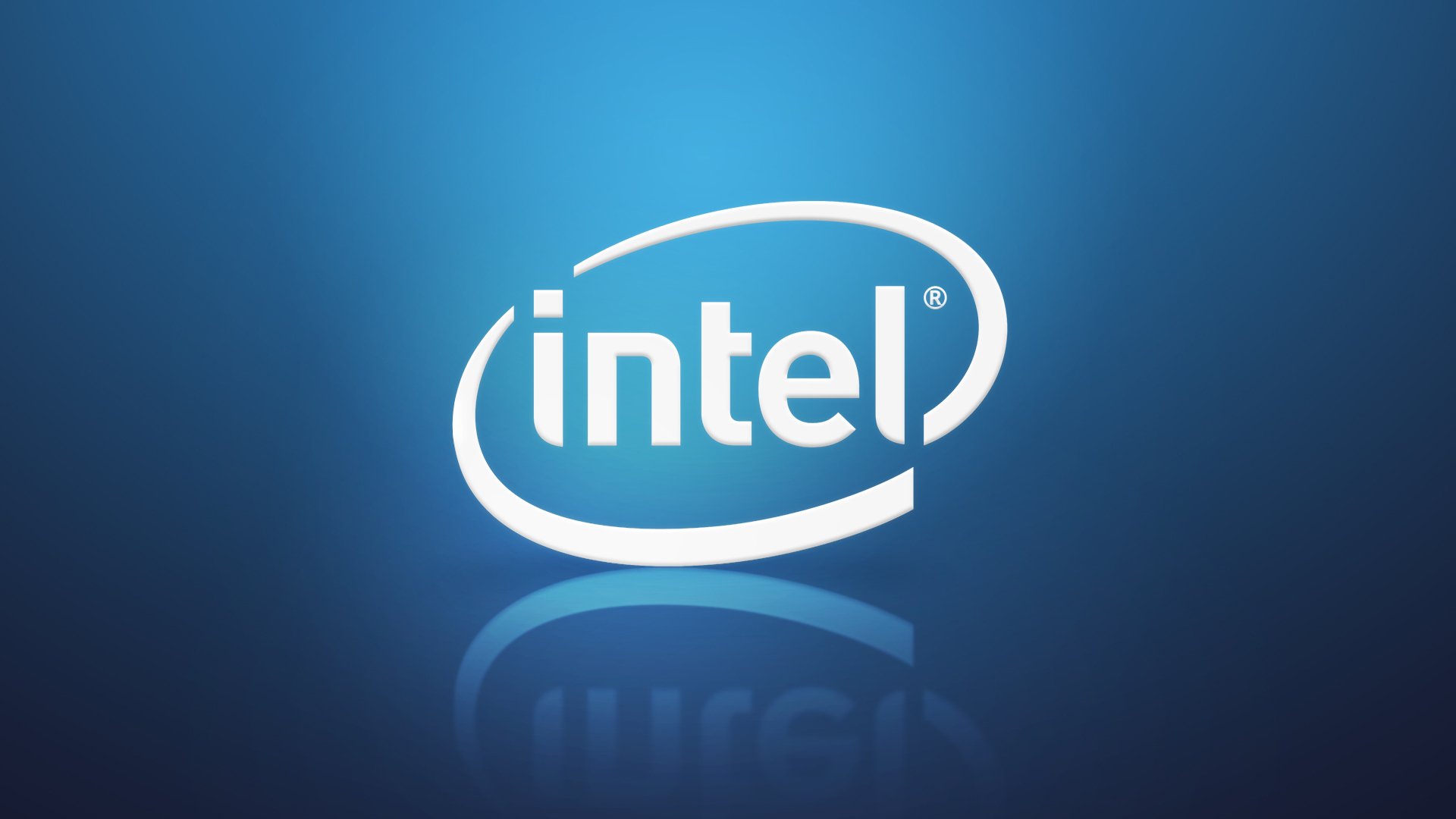 intel logo intel farbverlauf blau hellblau reflexion