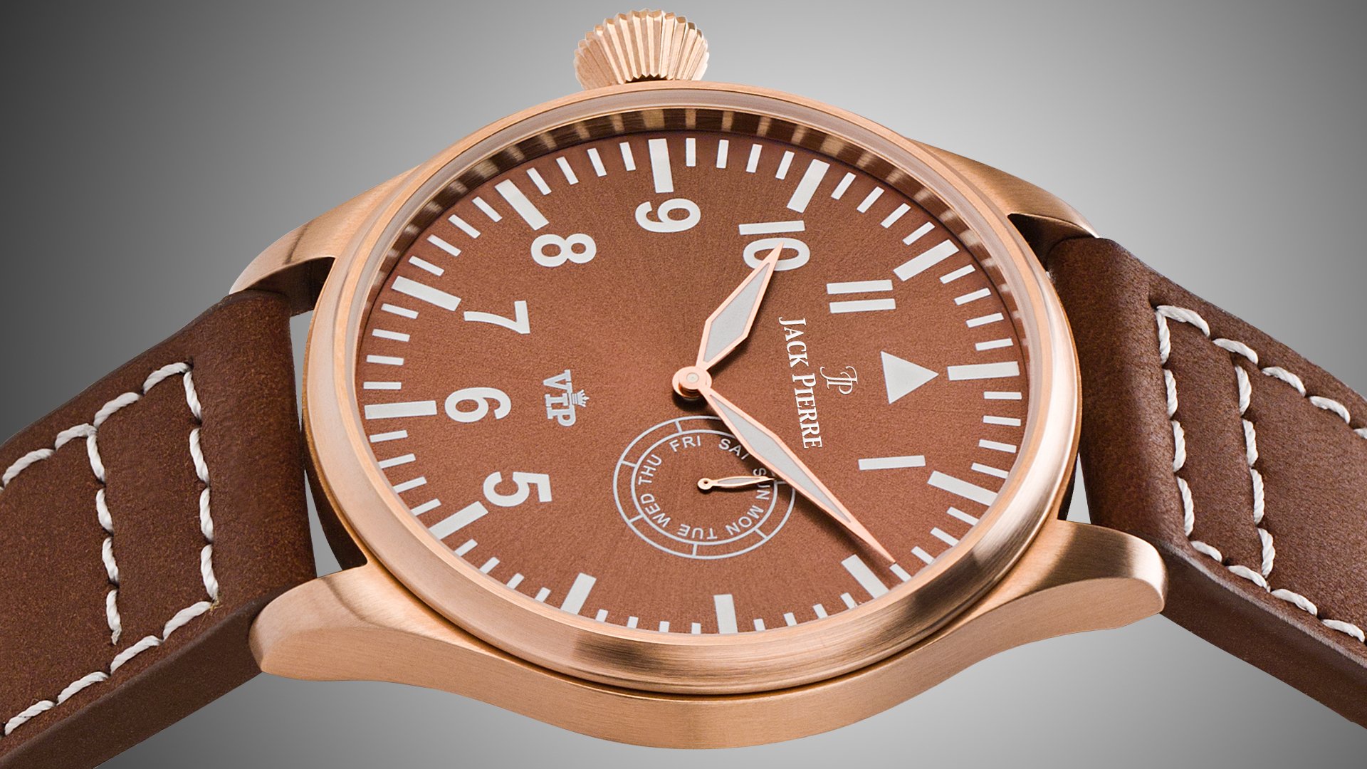 jack pierre watch bronze copper brown