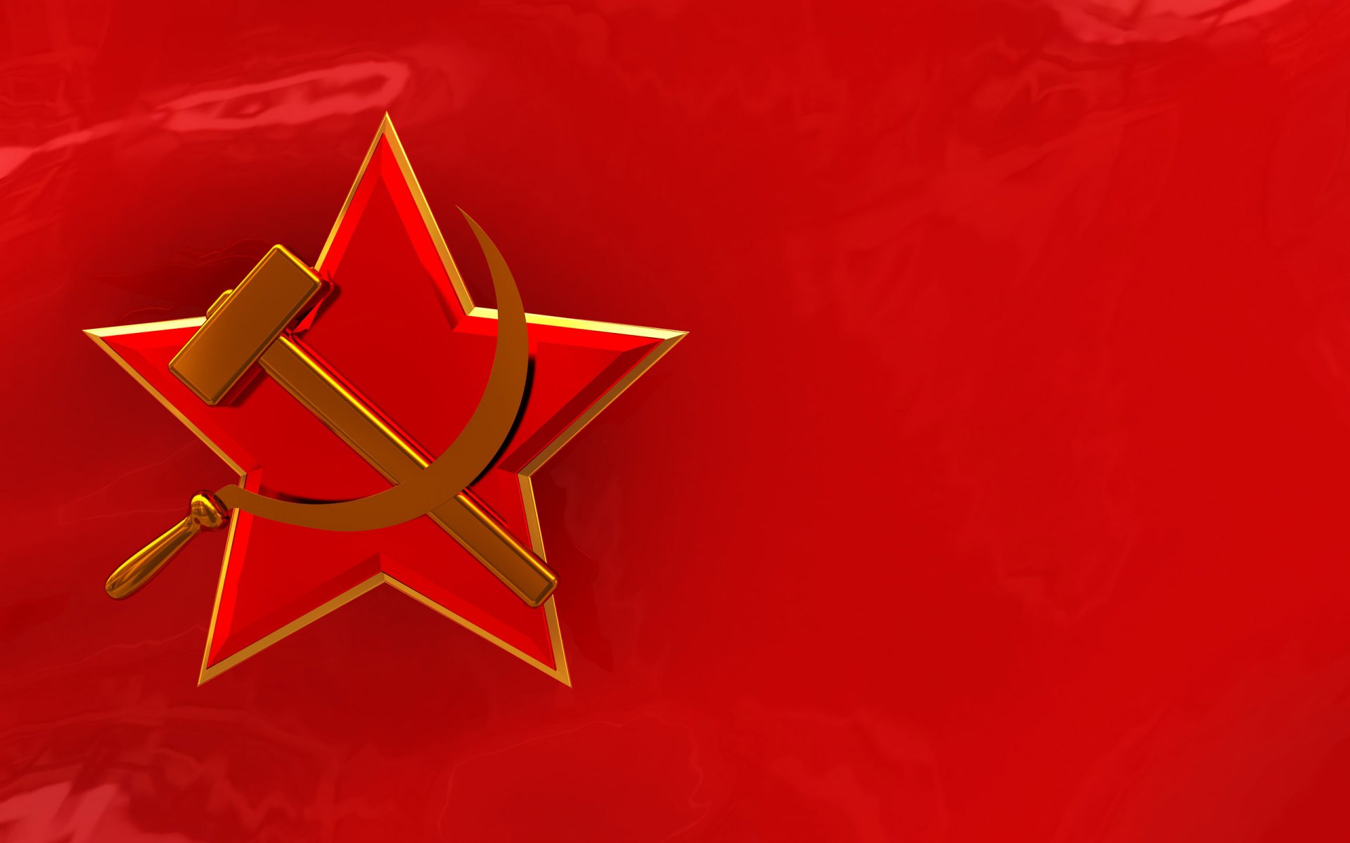 red background the hammer and sickle star