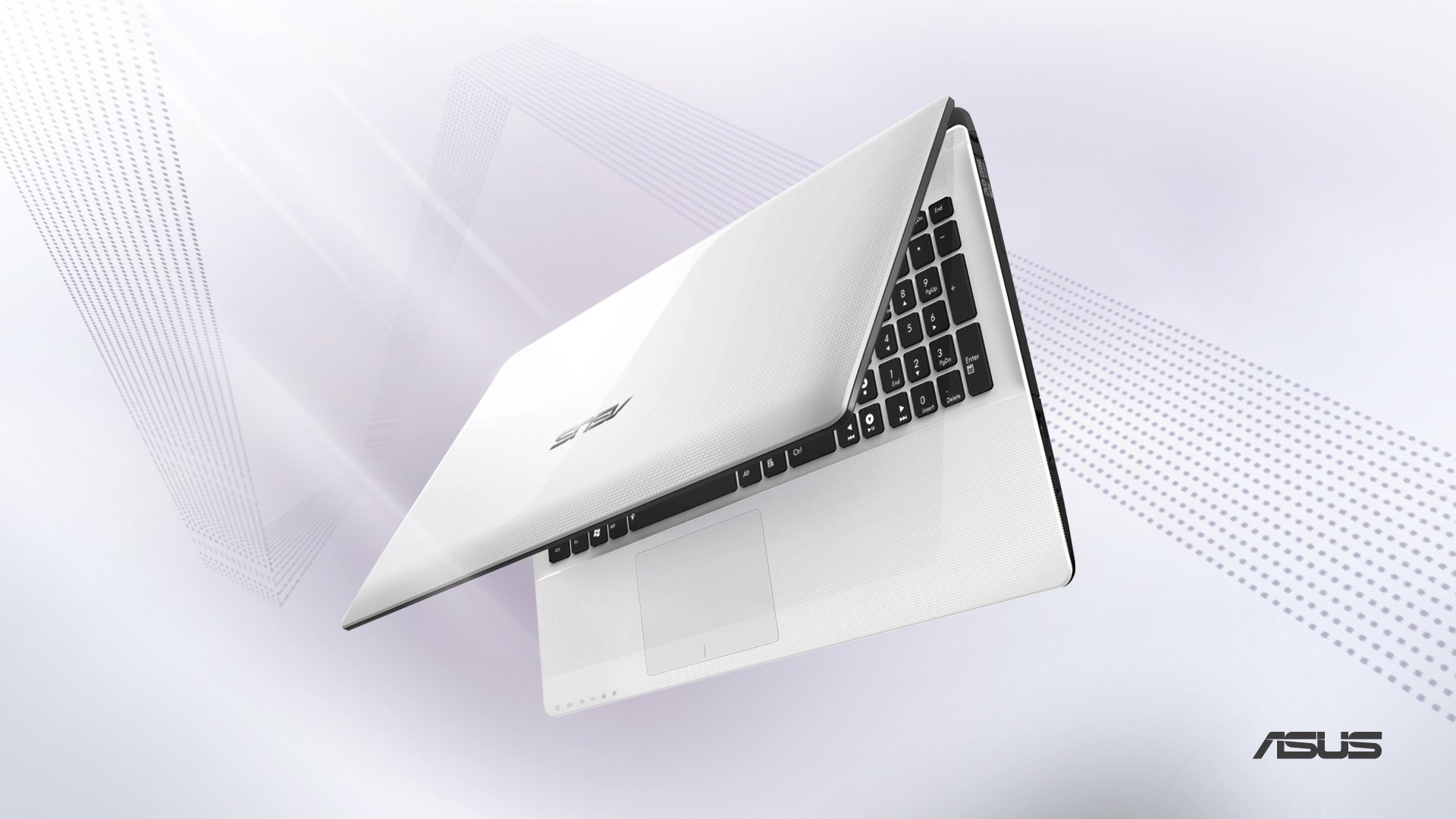 asus biały laptop