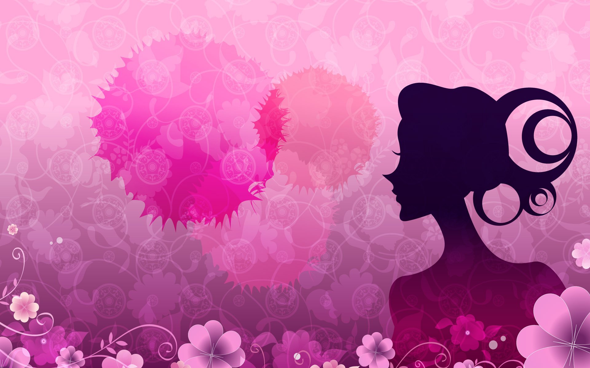 the shadow girls pink background flower