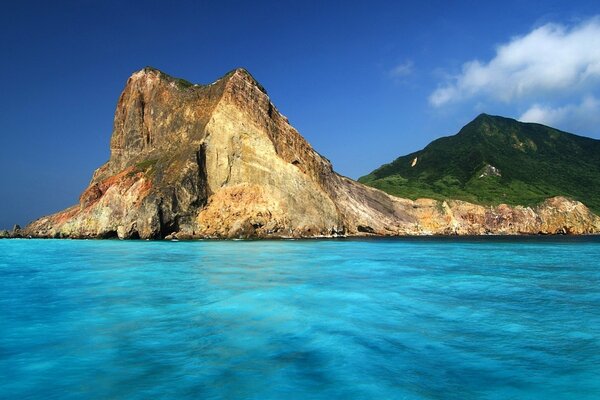 The sea against a beautiful blue sky