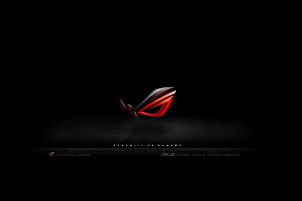 Logotipo rojo de Asus sobre fondo negro