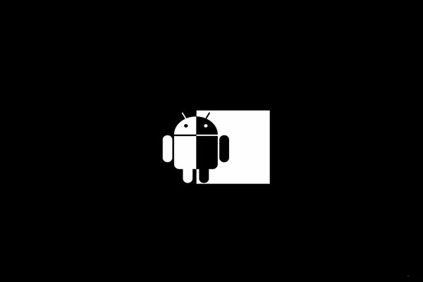 The Android logo. Robot on a black background