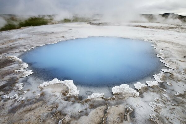 The warm haze of the thermal spring