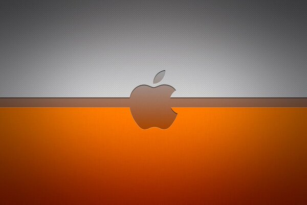 Logo apple sur fond gris-orange