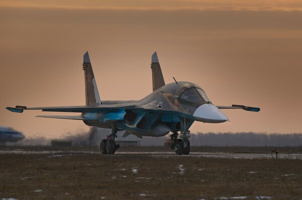 Fighter jet on a beautiful background