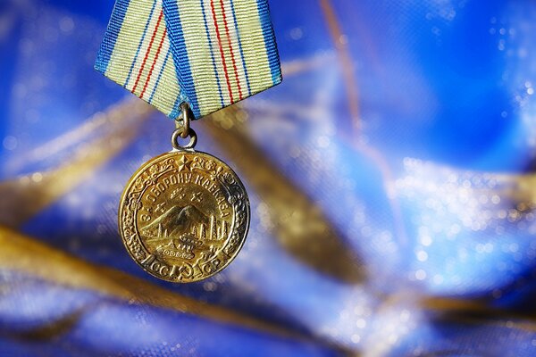 Medaille für die Verteidigung des Kaukasus mit Bergen und Flugzeugen