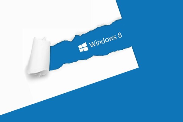 Logotipo original de windows 8 sobre fondo azul