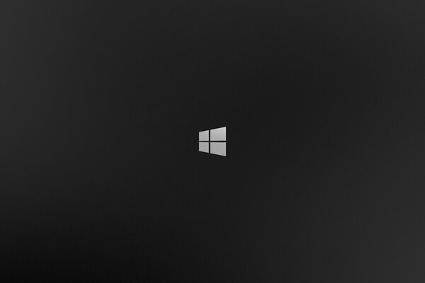 On a black background - a white window of the Windows logo