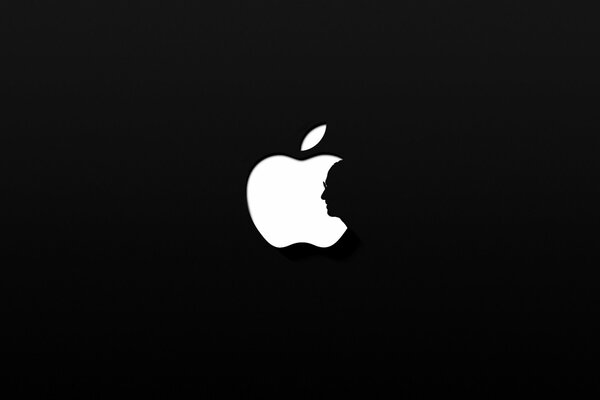 Logo Apple sur fond noir