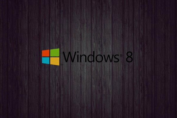 Logo de la société Windows 8 sur la texture du bois