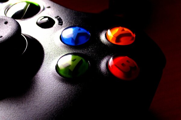 Cool joystick buttons of the Xbox 360 game console