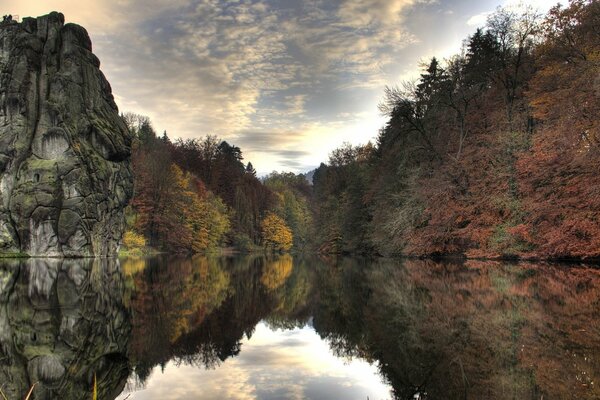 Double reality in the glass lake