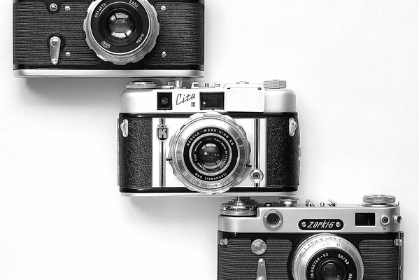 Camera grey soviet white background