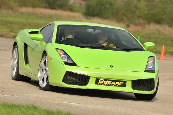 Lamborghini on the test drive track