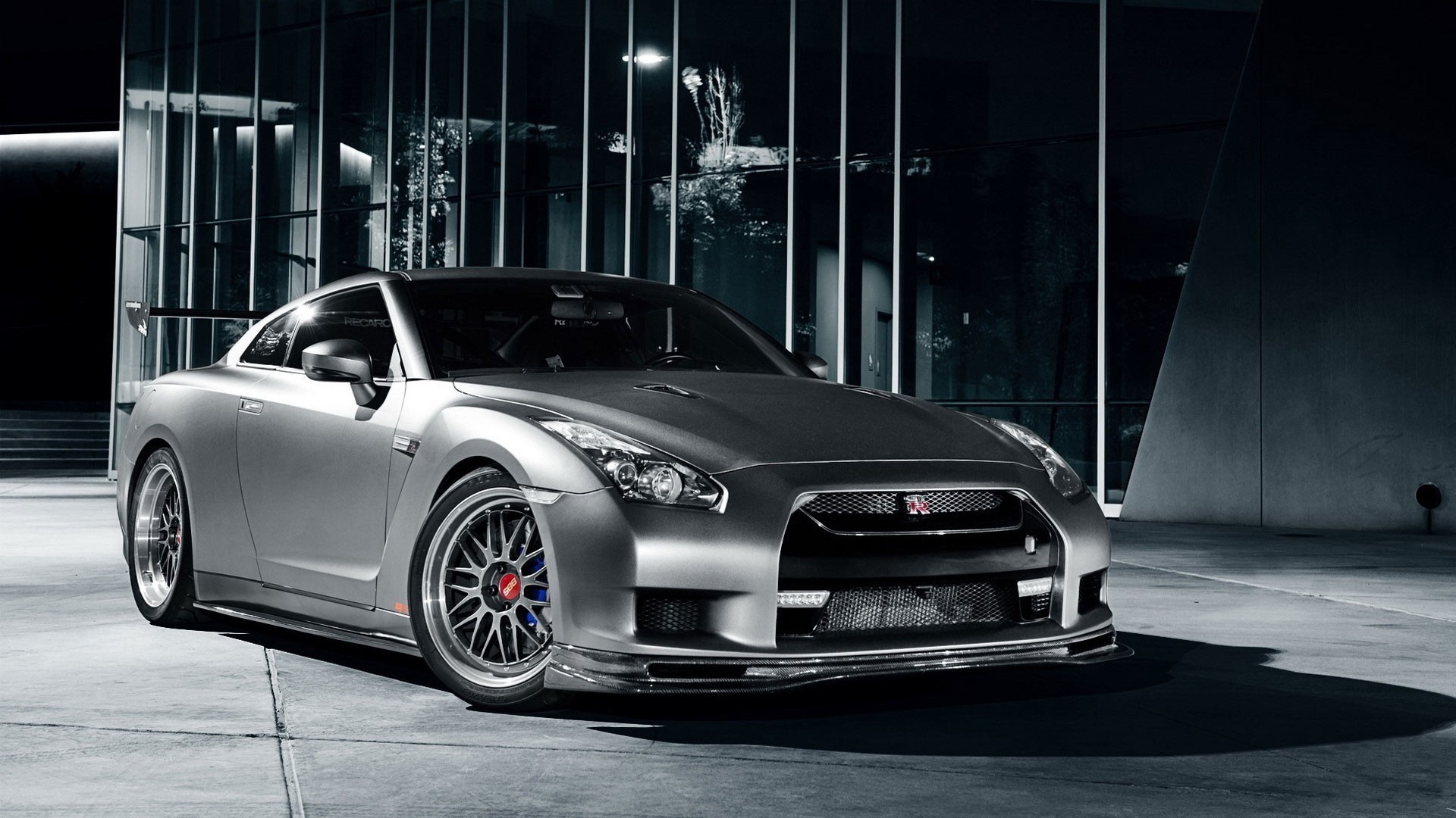 серый nissan купе nissan gt-r спорткар