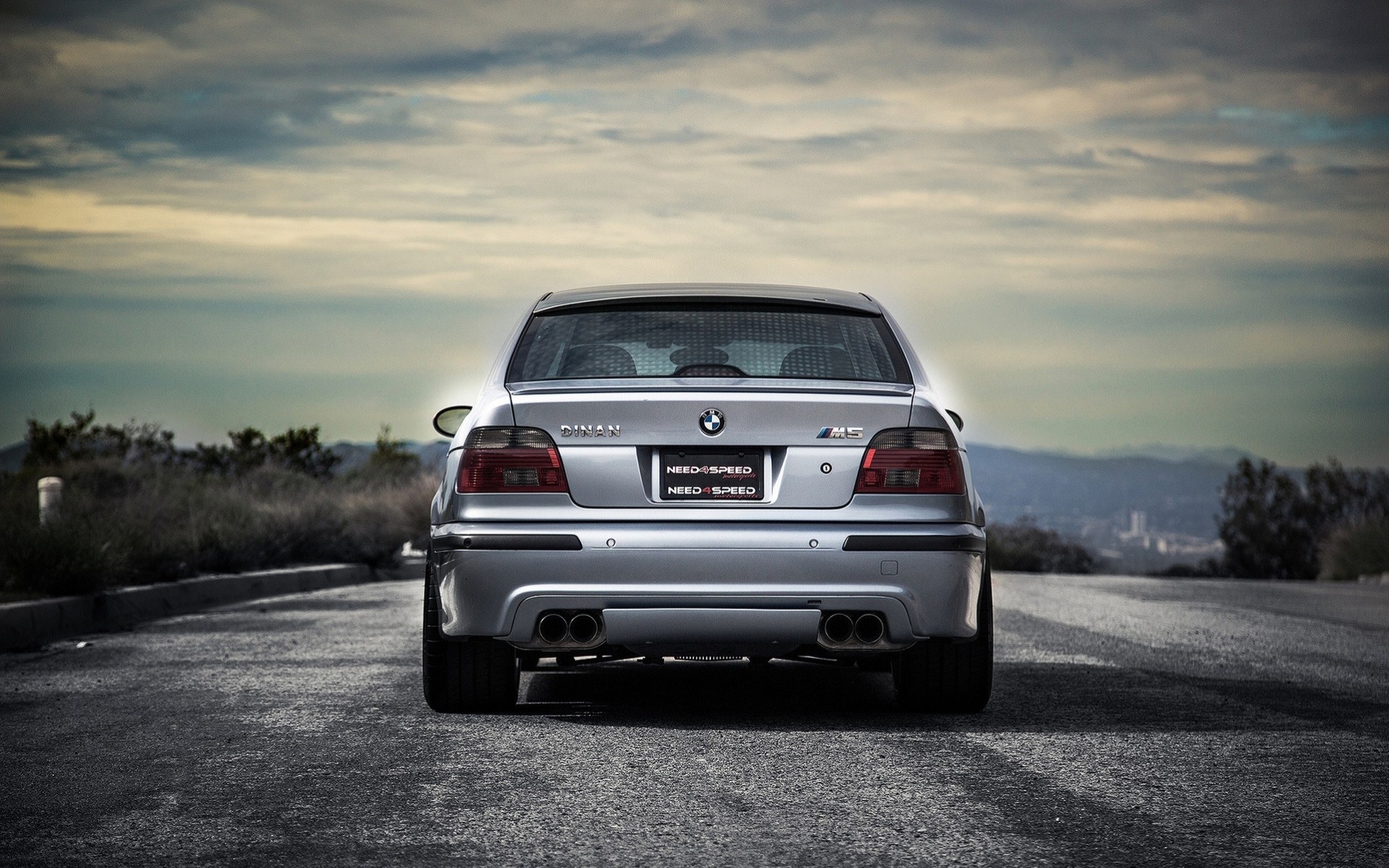 m5 e39 bäume blau bmw straße rückseite schatten