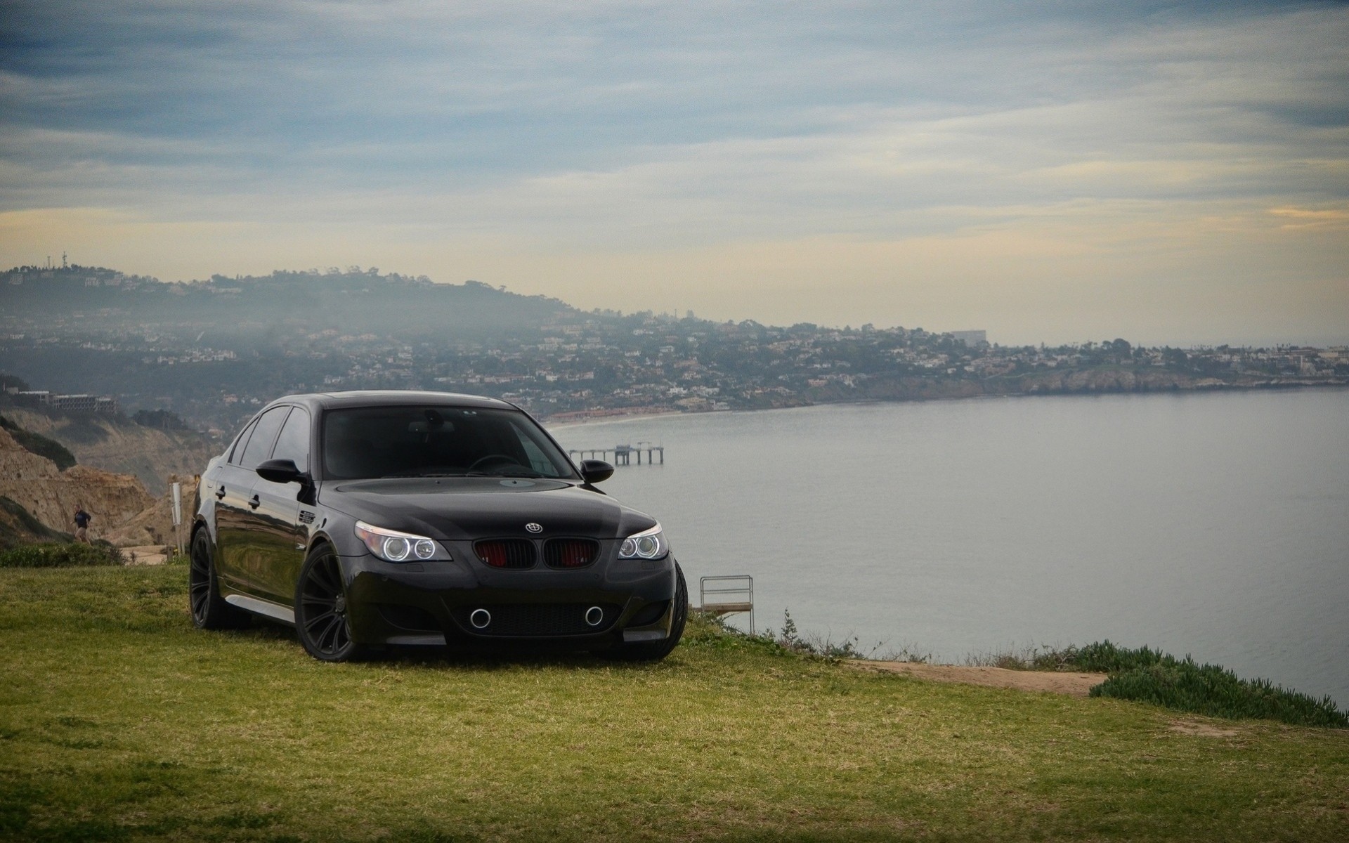 m5 tuning bmw negro sedán vista frontal e60