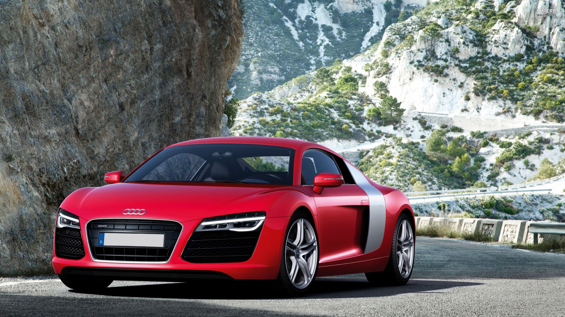 audi sports red vehicle