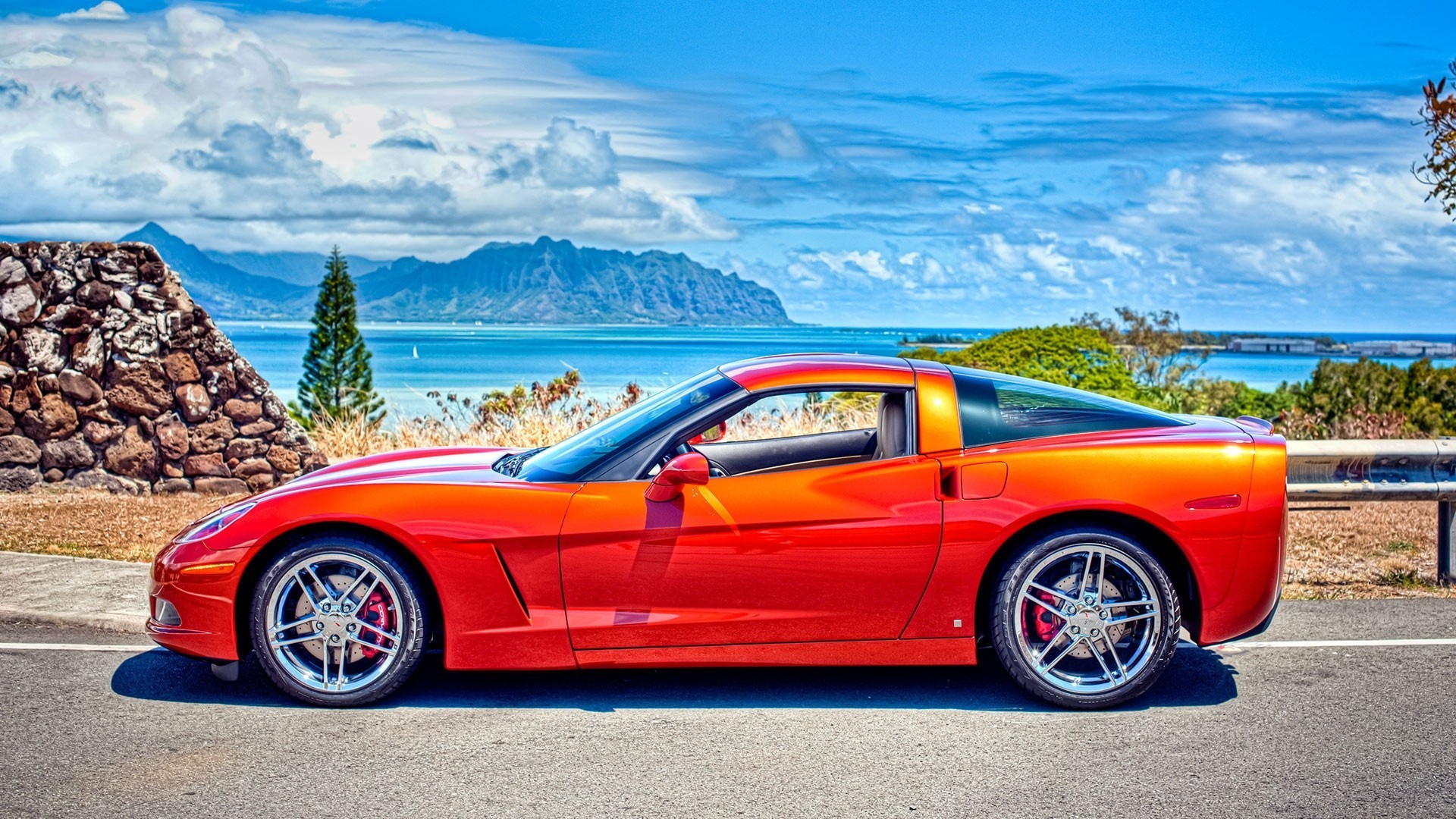 купе корвет спорткар chevrolet corvette шевроле красный