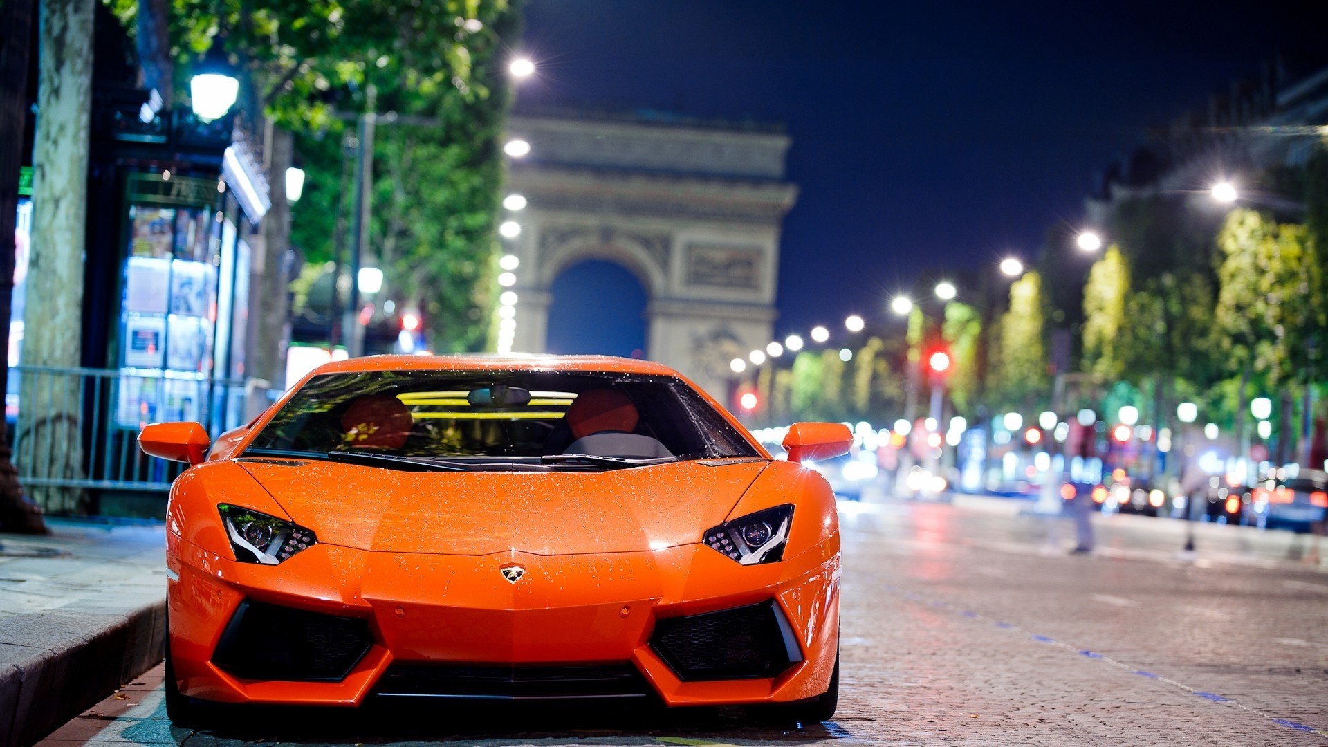 night lamborghini aventador