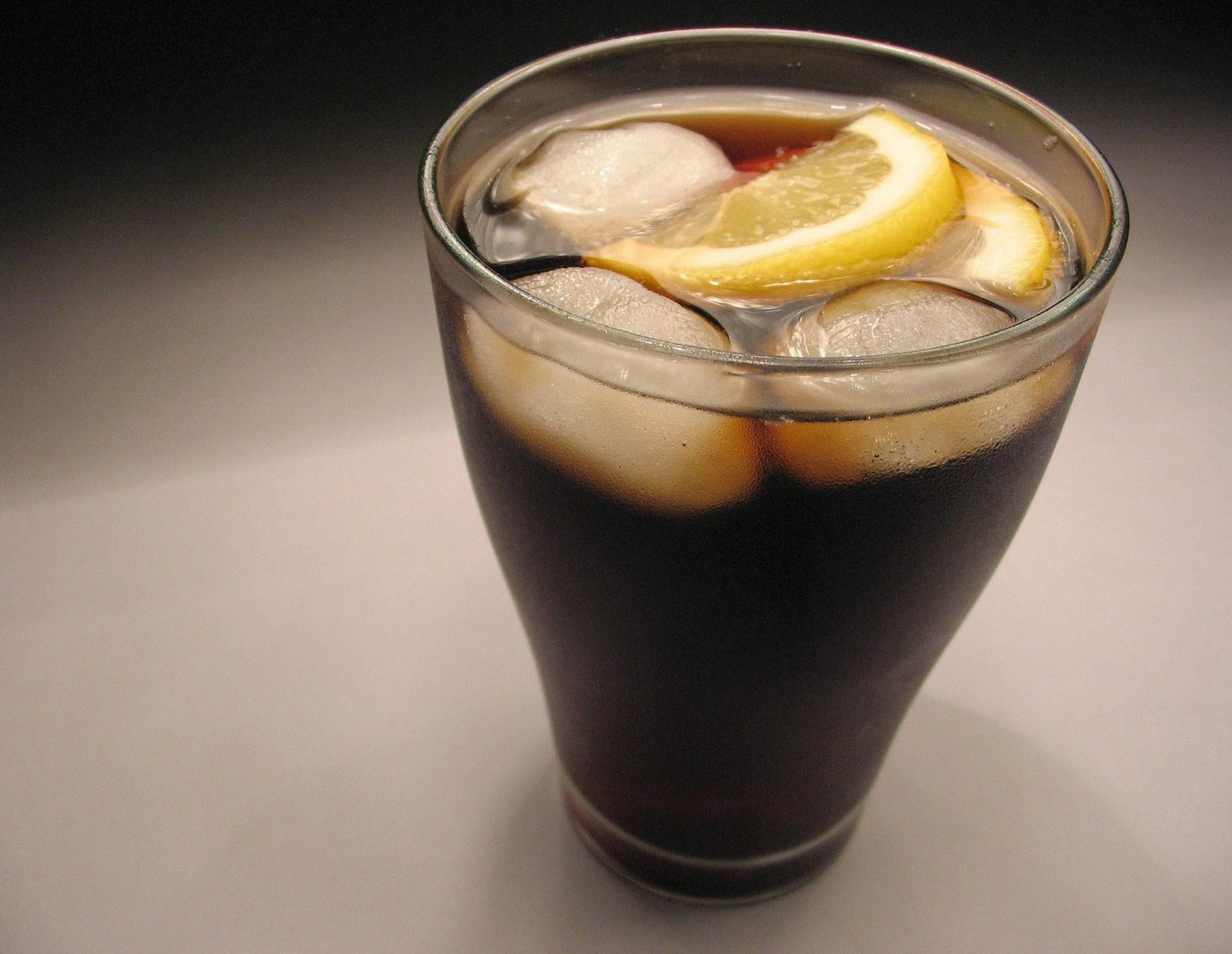 cup cola ice cubes drinks lemon drink