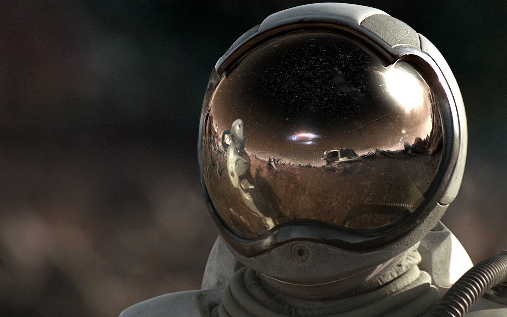 the reflection in the helmet settle astronaut the suit reflection the game helmet