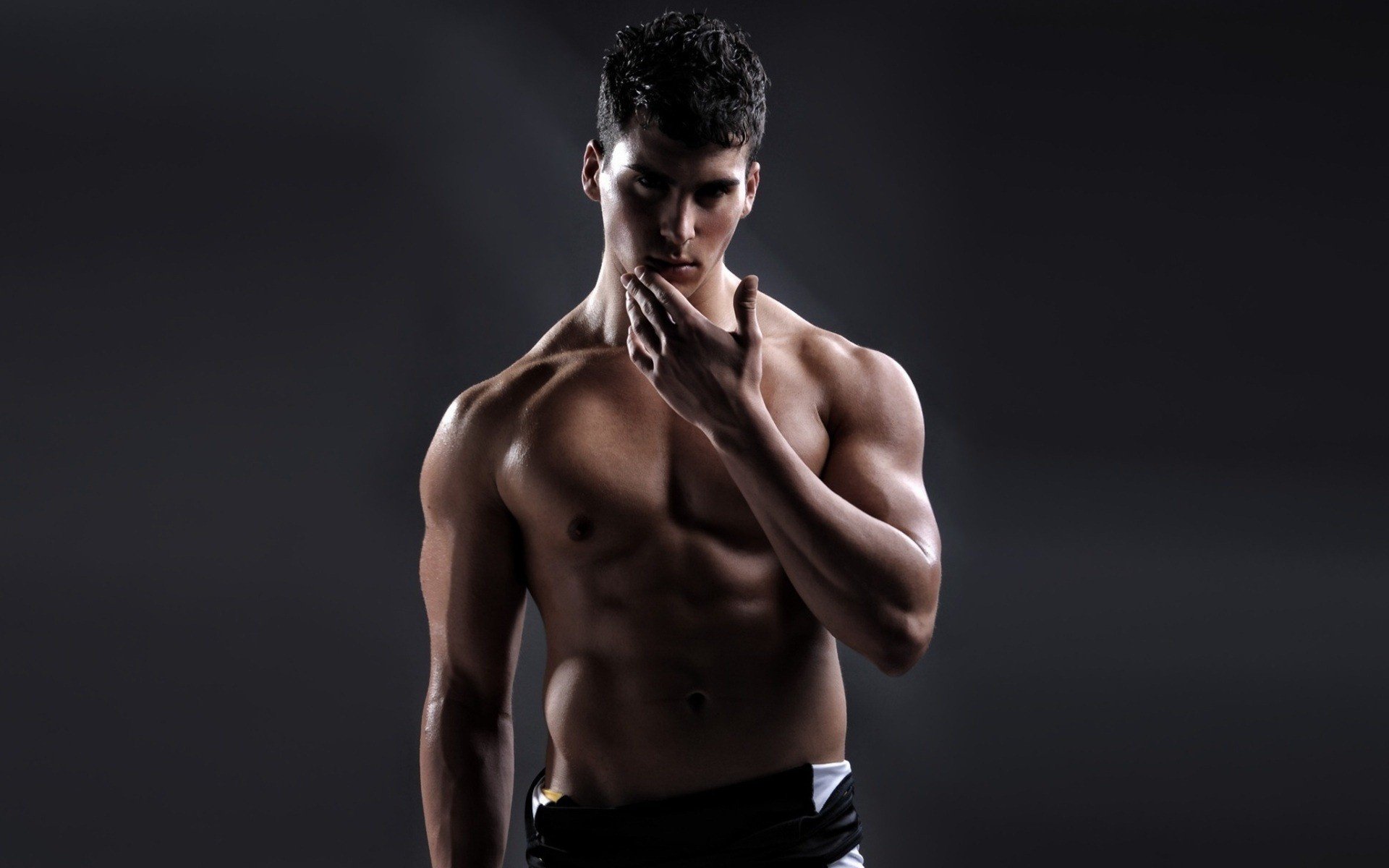 tanned skin inflated torso dark-haired jock handsome sexy background muscles torso body twilight