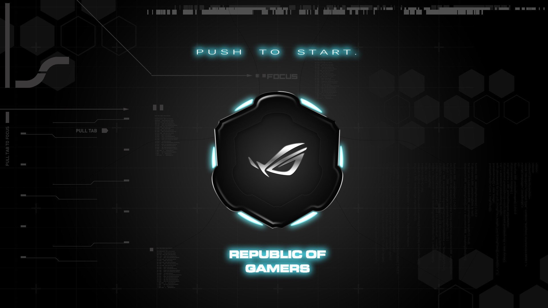 asus rog push zu starten gamer republik marke hintergrund