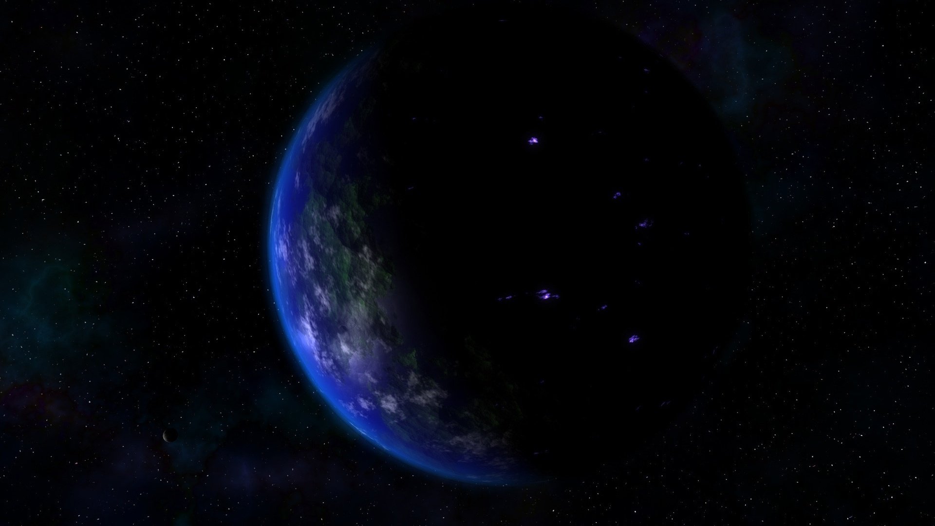 blauer planet stille licht universum galaxie weltraum sterne nebel