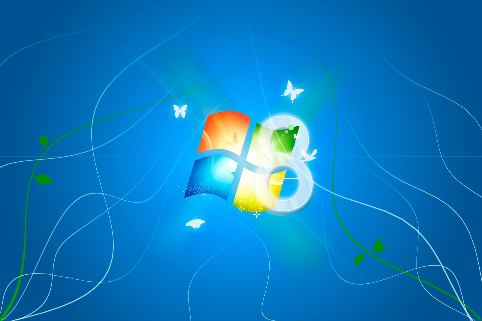 microsoft betriebssystem windows 8 logo blauer hintergrund