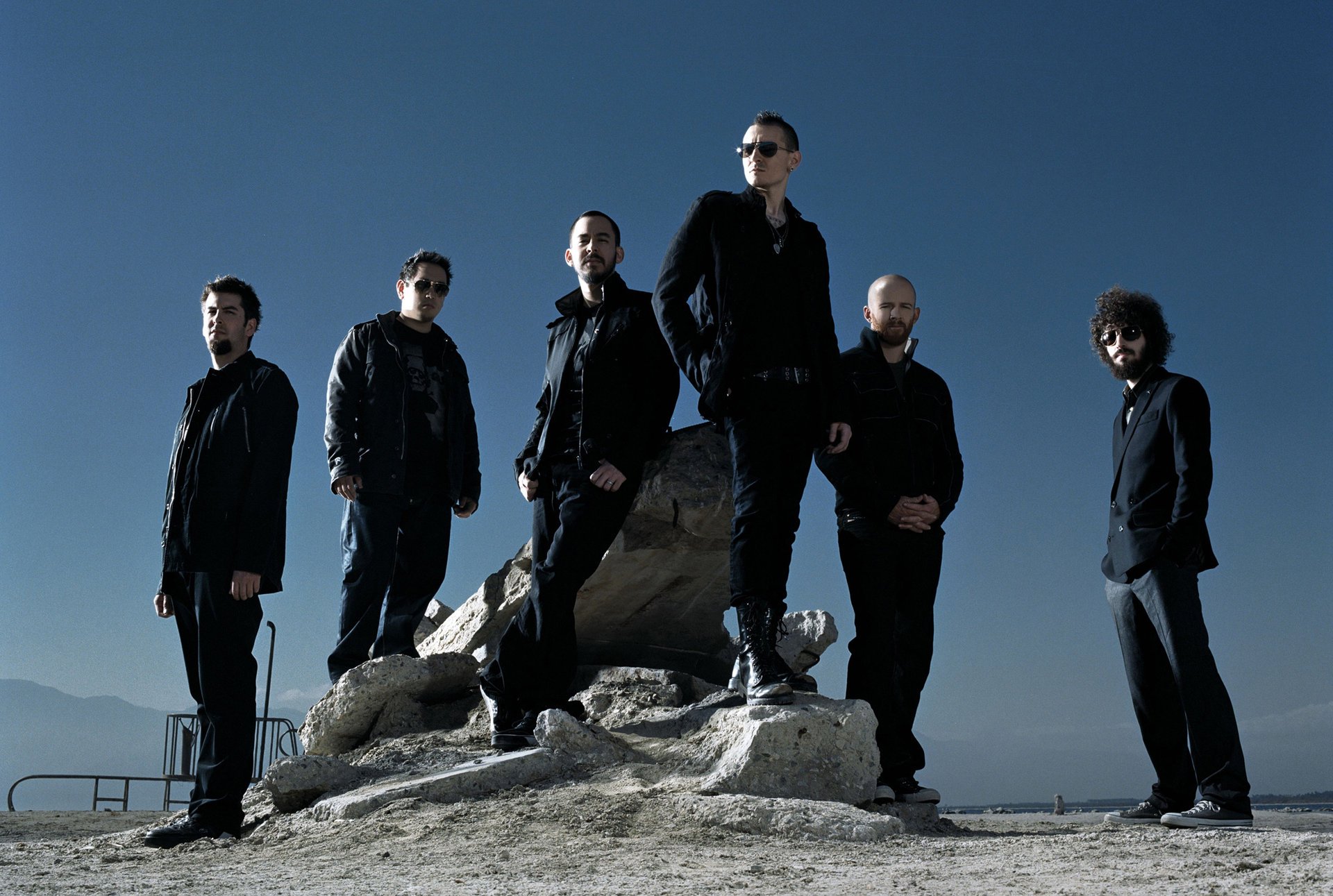 ragazzi in nero linkin park gruppo collettivo