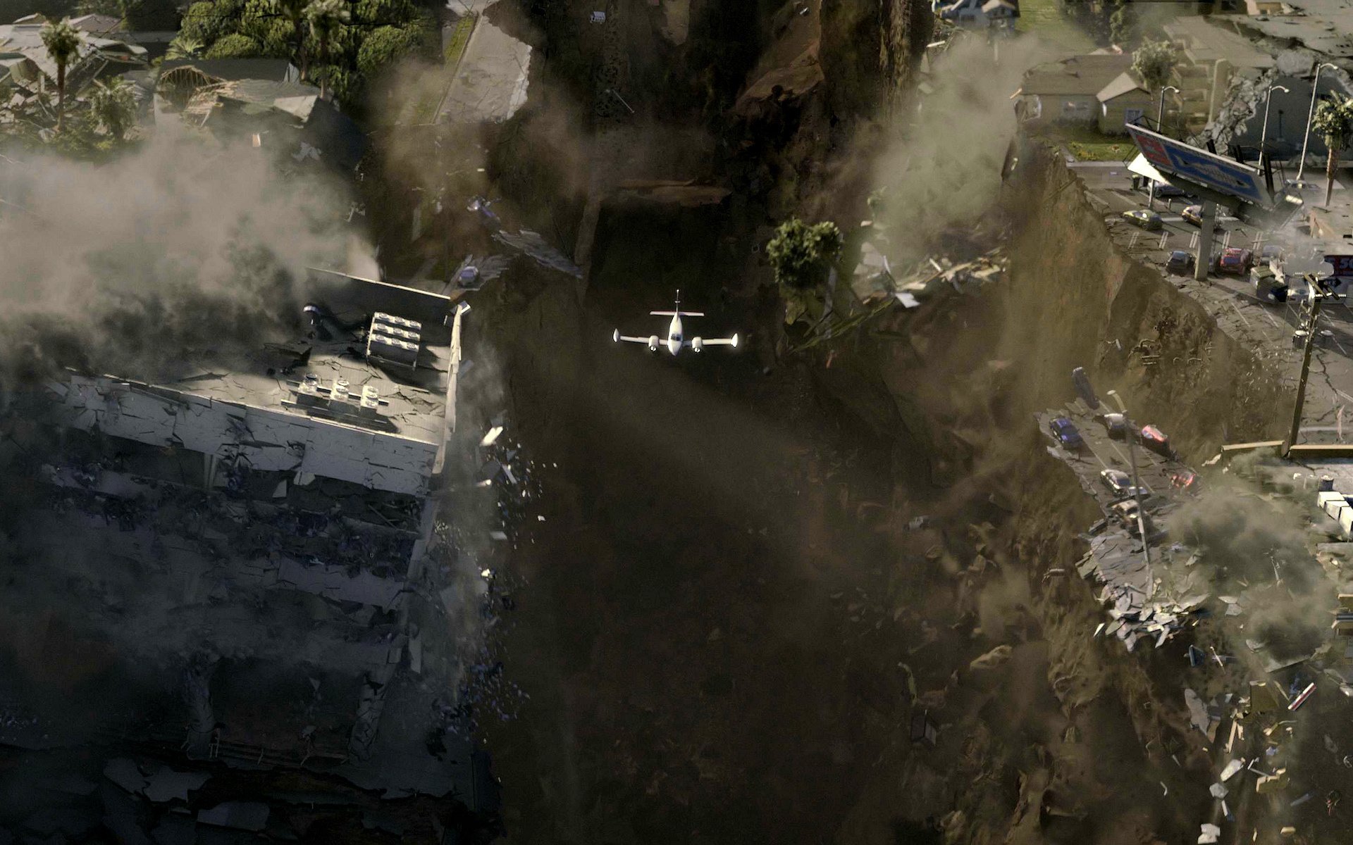 2012 plane over cliff devastation air movie flight