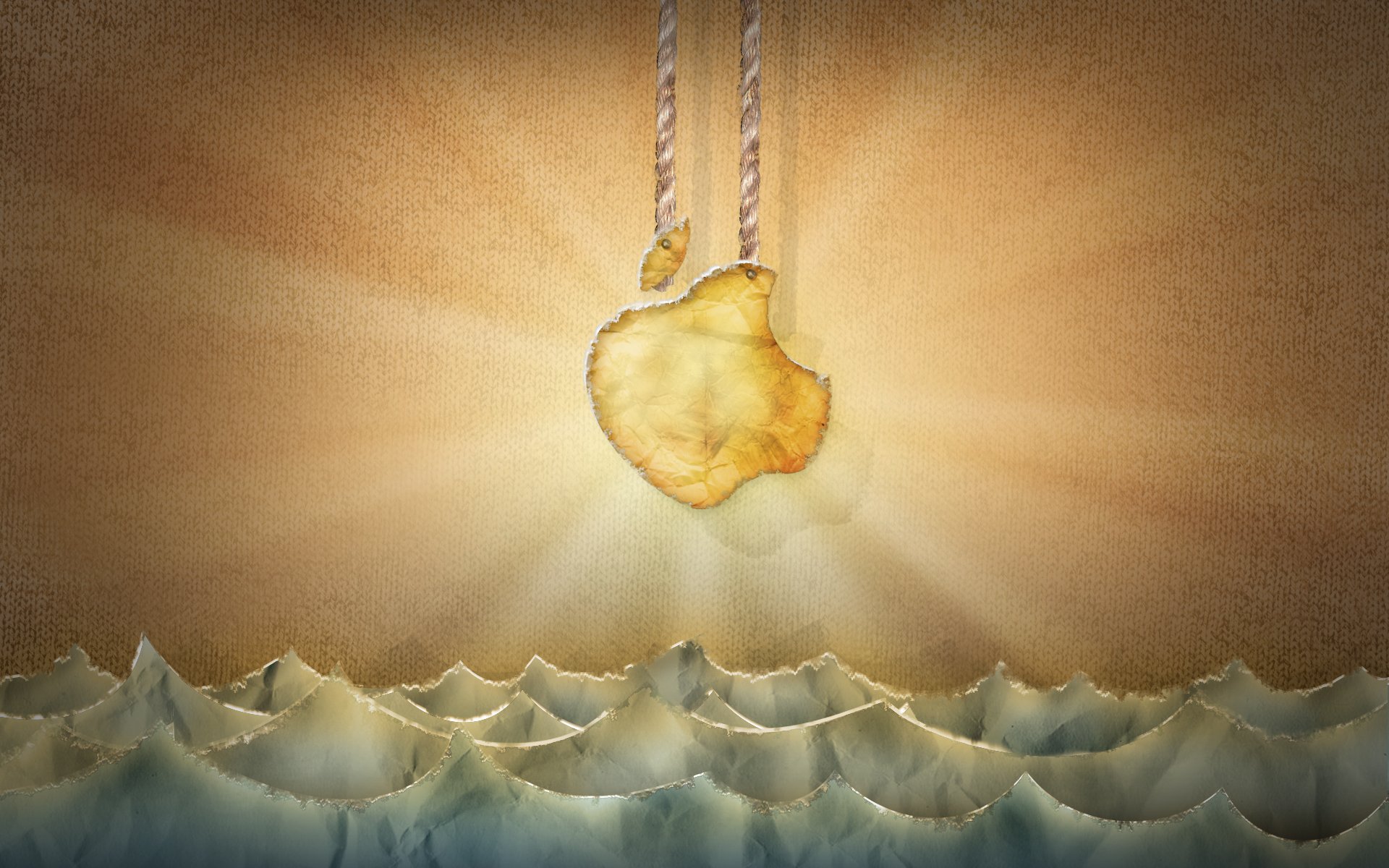 manzana logotipo sol mar cuerdas