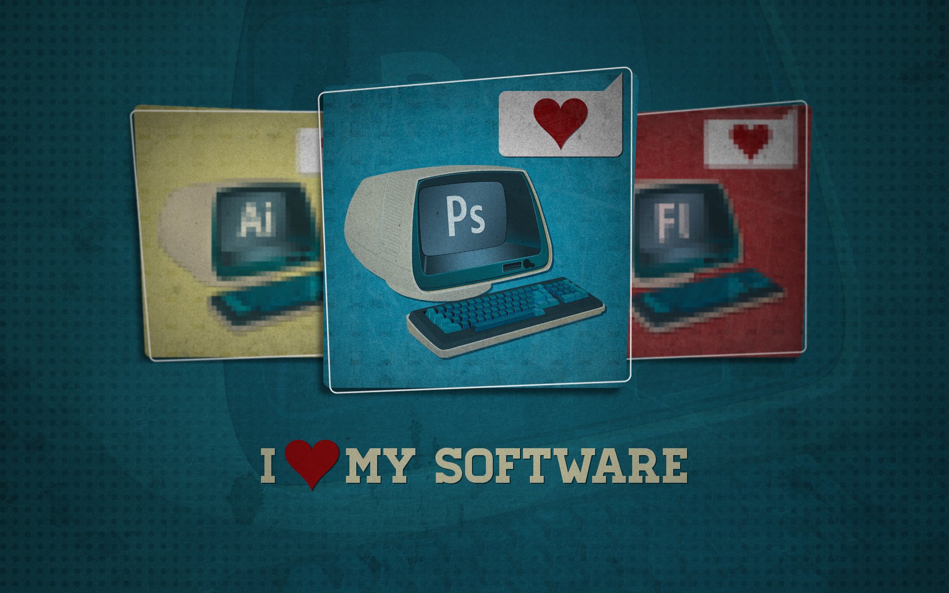 I love my software I love my software photoshop editor program monitor keyboard