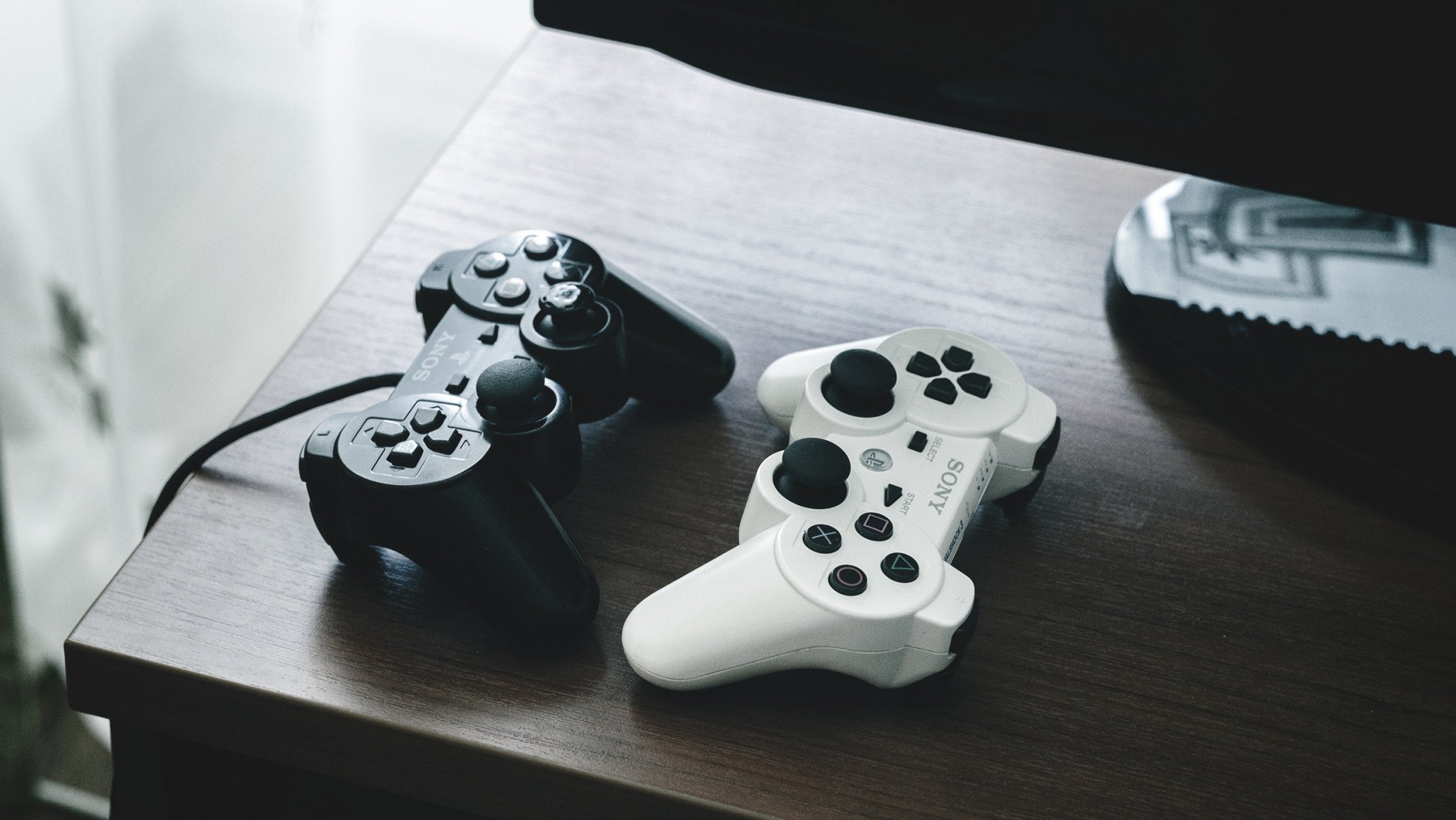 dualshock gamepad estilo blanco negro sony