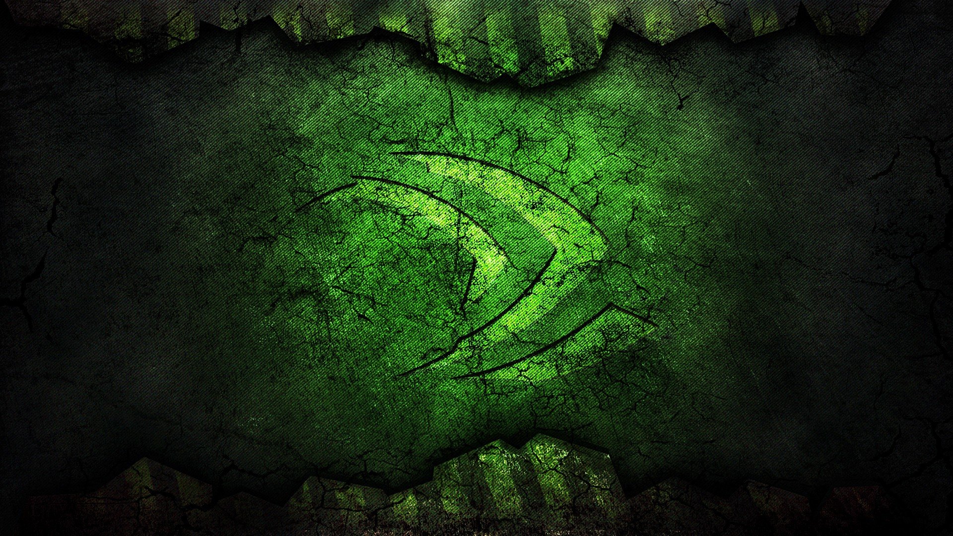 nvidia technology green logo of the crack