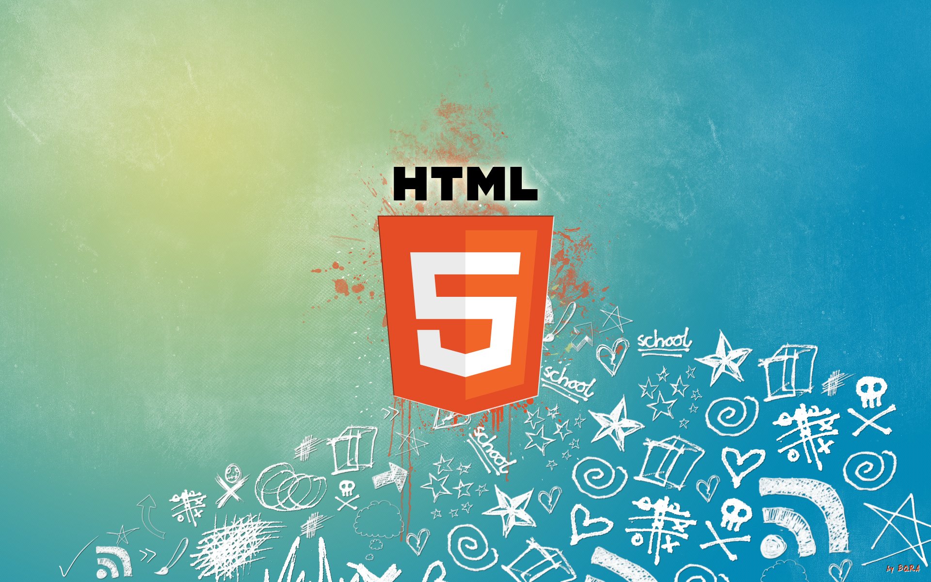 html5 html hyper text lenguaje de marcado logotipo web web manchas pintura red internet