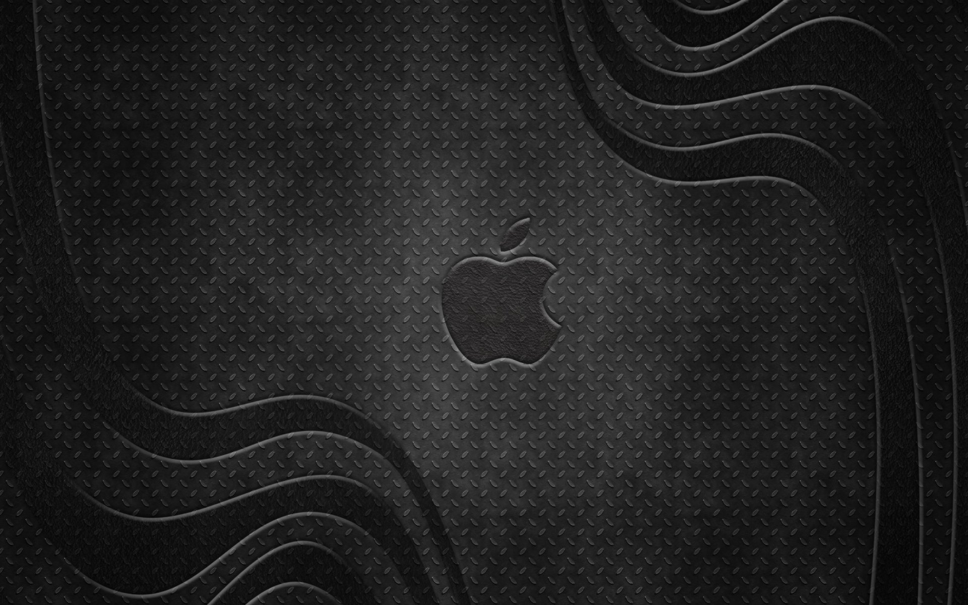 pomme logo métal vagues nervure gris fond